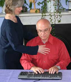 Working at
          a keyboard